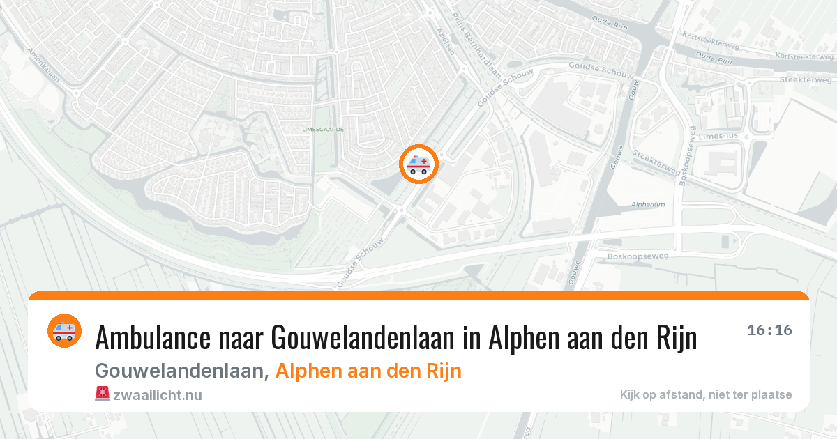 Ambulance naar Gouwelandenlaan in Alphen aan den Rijn — 16 jul 2026