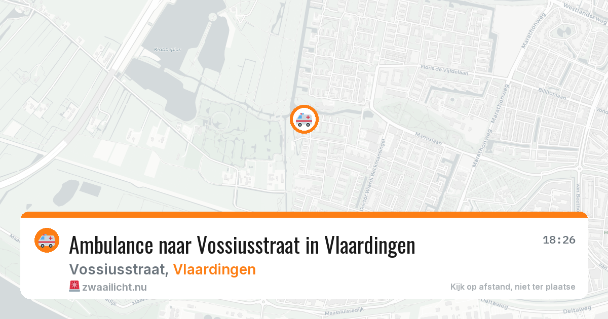 Ambulance naar Vossiusstraat in Vlaardingen — 20 jul 2026