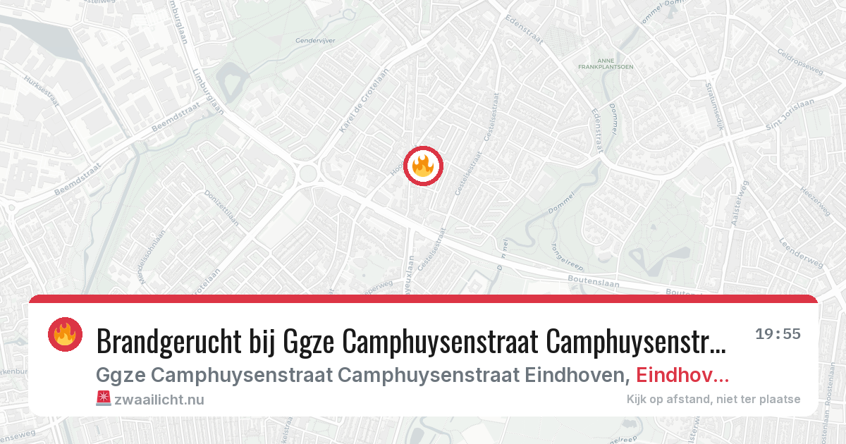 Brandgerucht bij Ggze Camphuysenstraat Camphuysenstraat Eindhoven in Eindhoven — 24 mrt 2026