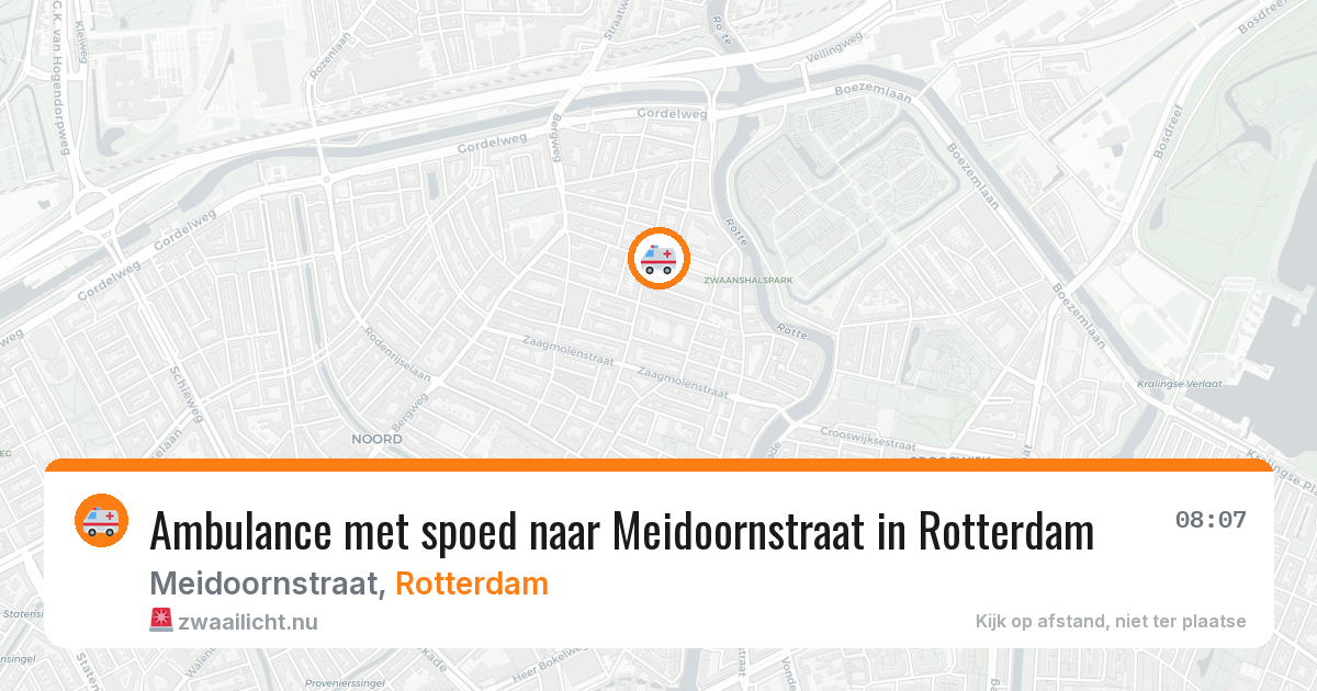 Ambulance met spoed naar Meidoornstraat in Rotterdam — 16 jul 2026