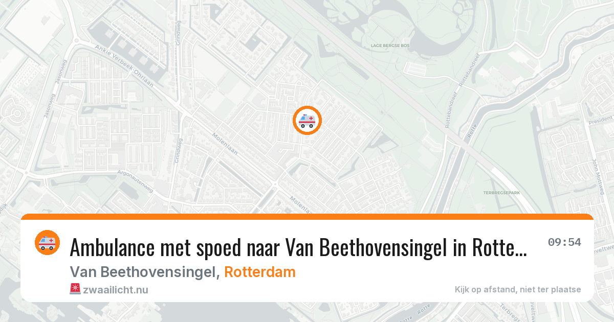 Ambulance met spoed naar Van Beethovensingel in Rotterdam — 18 mei 2026