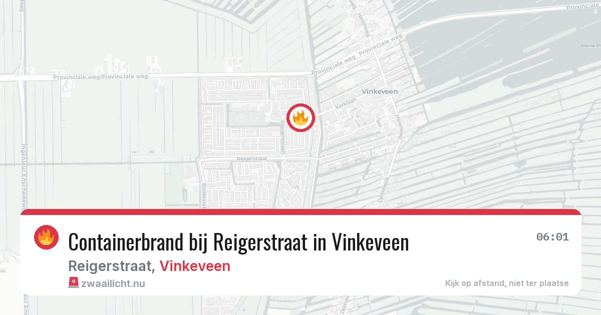 Containerbrand bij Reigerstraat in Vinkeveen — 25 jul 2026