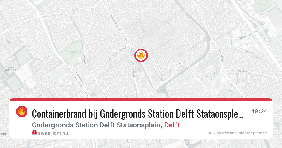 Containerbrand bij Gndergronds Station Delft Stataonsplein in Delft — 7 mei 2026
