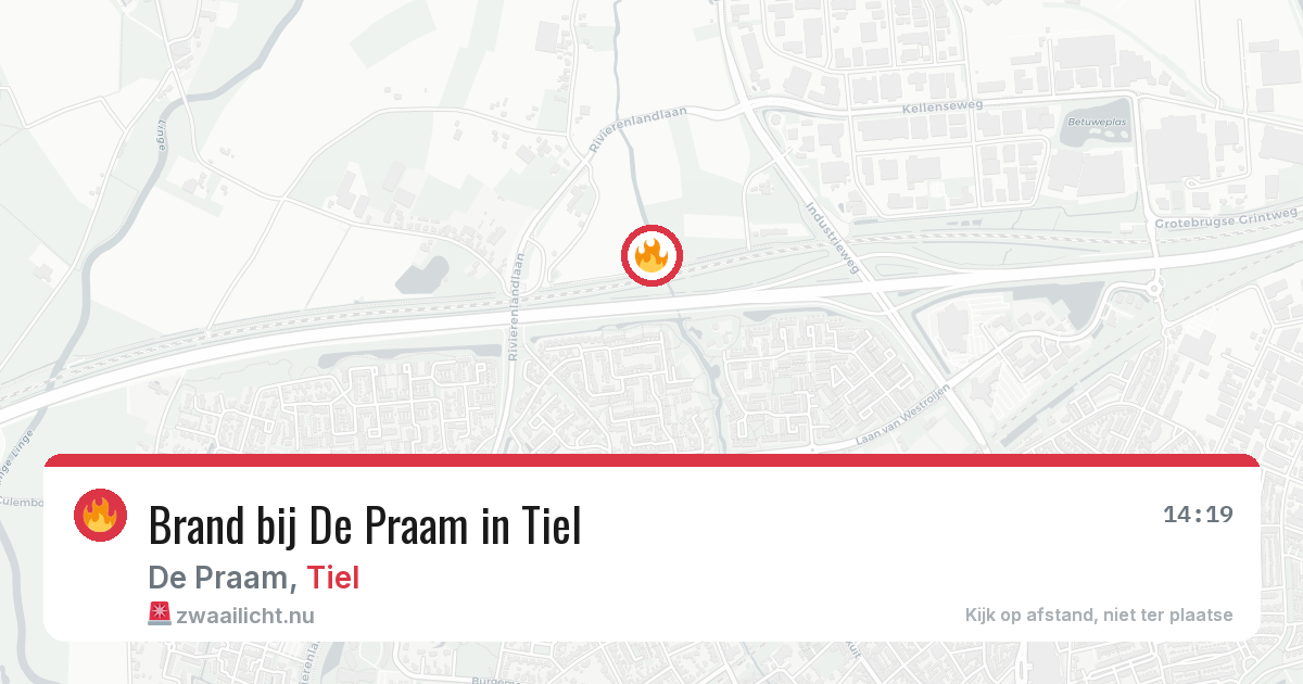 Brand bij De Praam in Tiel — 26 apr 2026