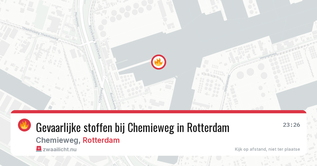 Gevaarlijke stoffen bij Chemieweg in Rotterdam — 24 mei 2026