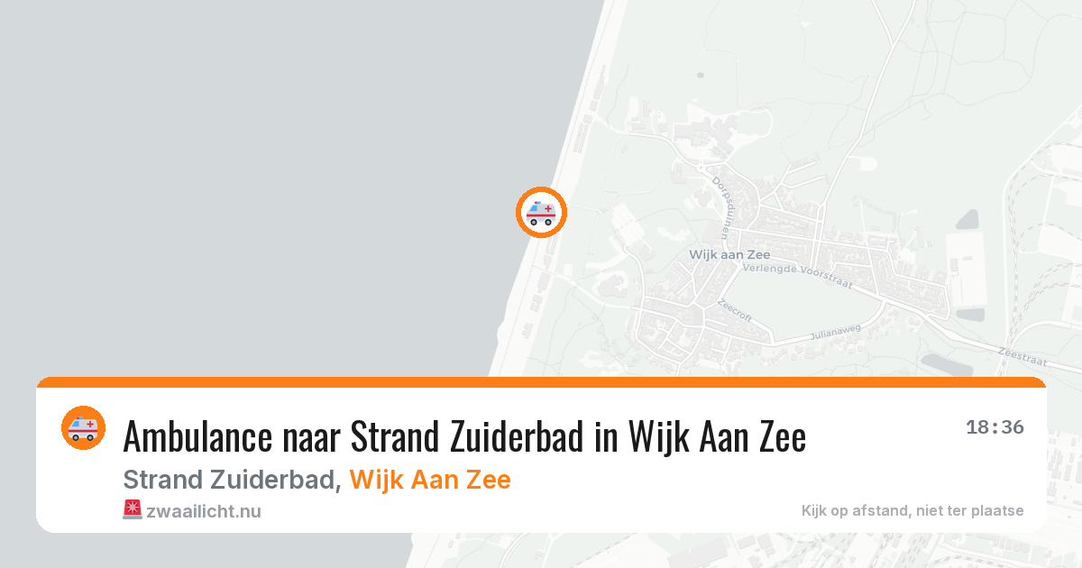Ambulance naar Strand Zuiderbad in Wijk Aan Zee — 20 jul 2026
