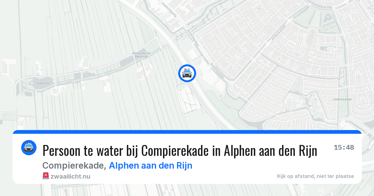 Persoon te water bij Compierekade in Alphen aan den Rijn — 22 mei 2026