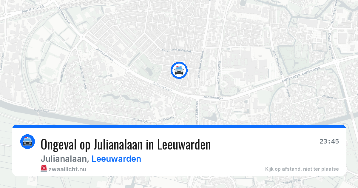Ongeval op Julianalaan in Leeuwarden — 12 jul 2026