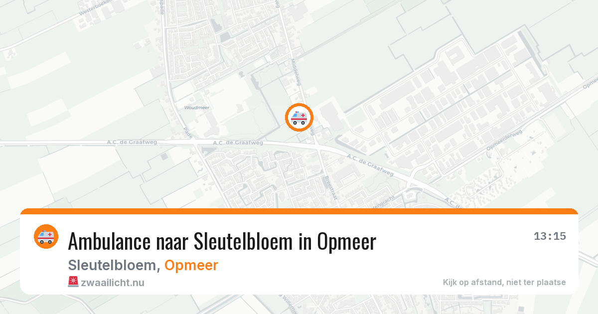Ambulance naar Sleutelbloem in Opmeer — 23 mrt 2026