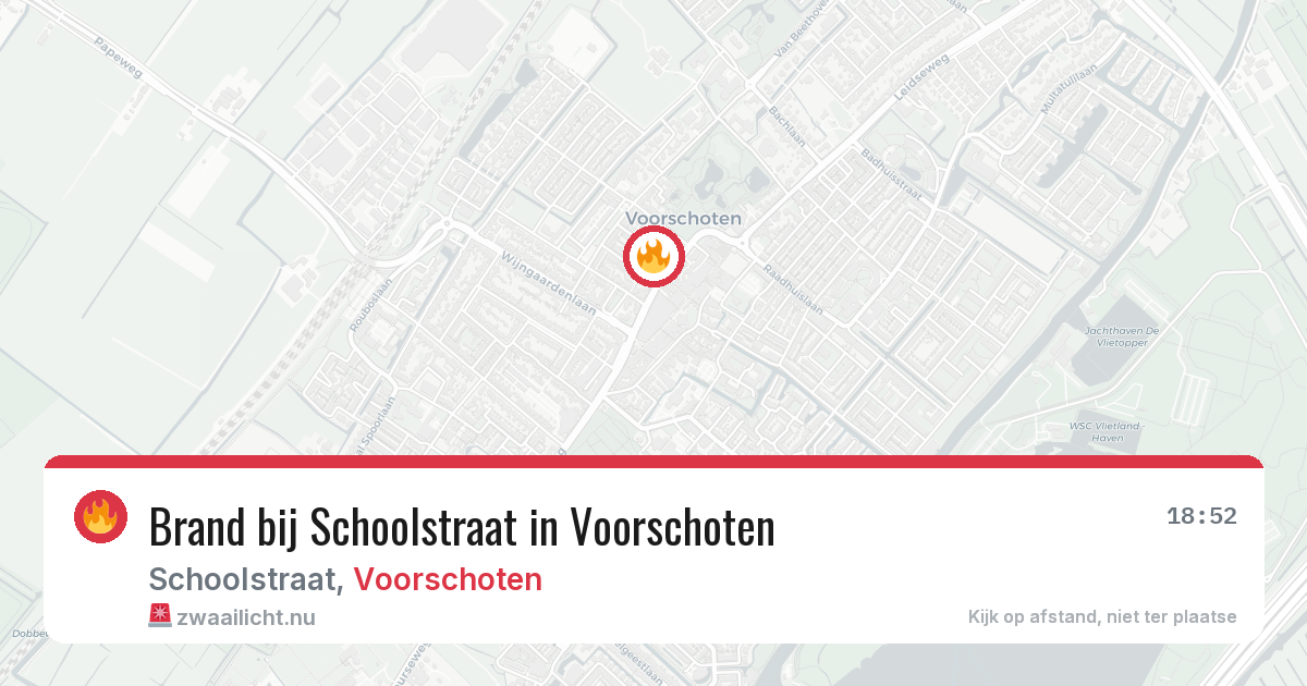 Brand bij Schoolstraat in Voorschoten — 21 jul 2026