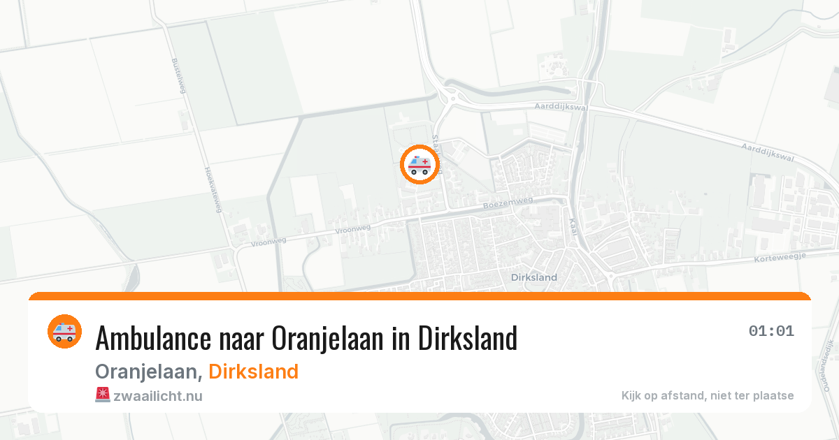 Ambulance naar Oranjelaan in Dirksland — 29 apr 2026