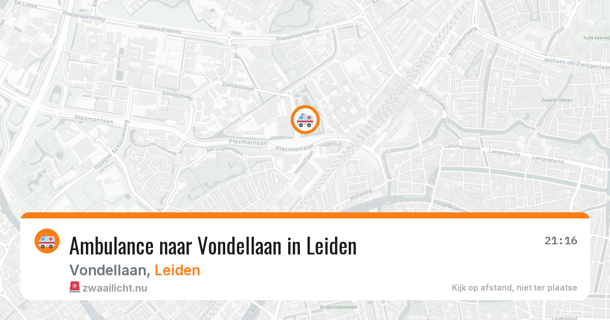 Ambulance naar Vondellaan in Leiden — 18 jul 2026