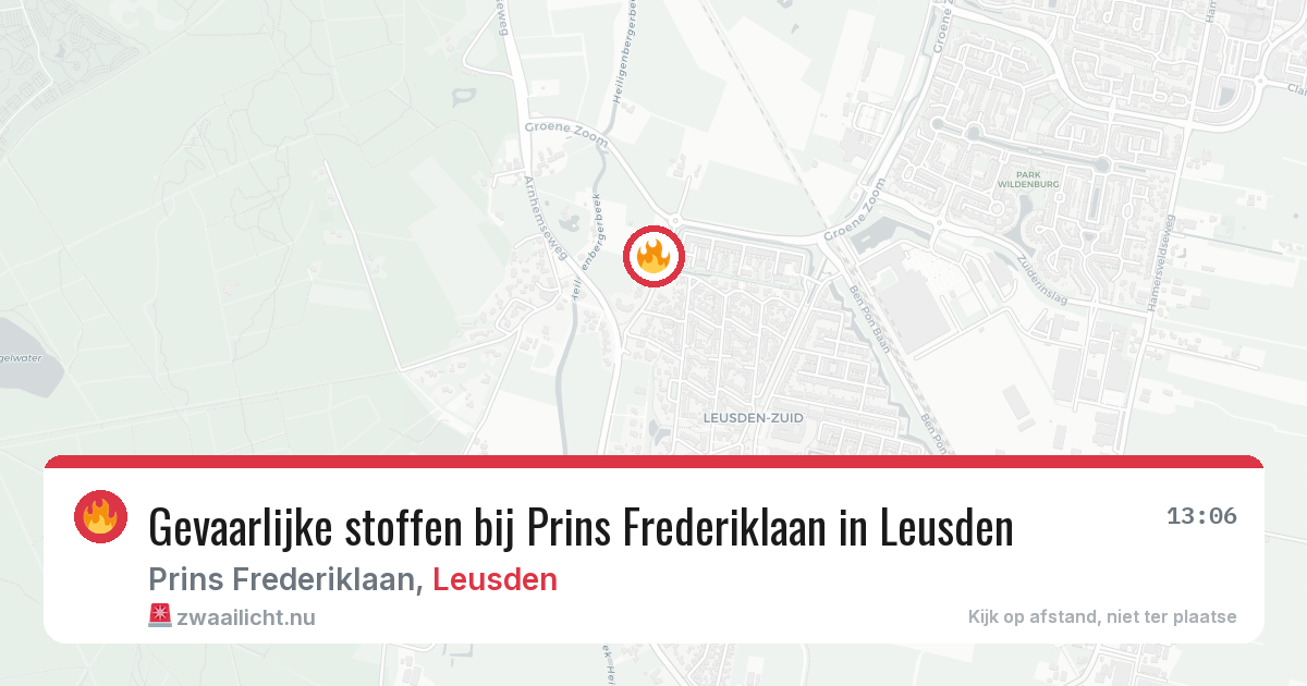 Gevaarlijke stoffen bij Prins Frederiklaan in Leusden — 22 mei 2026