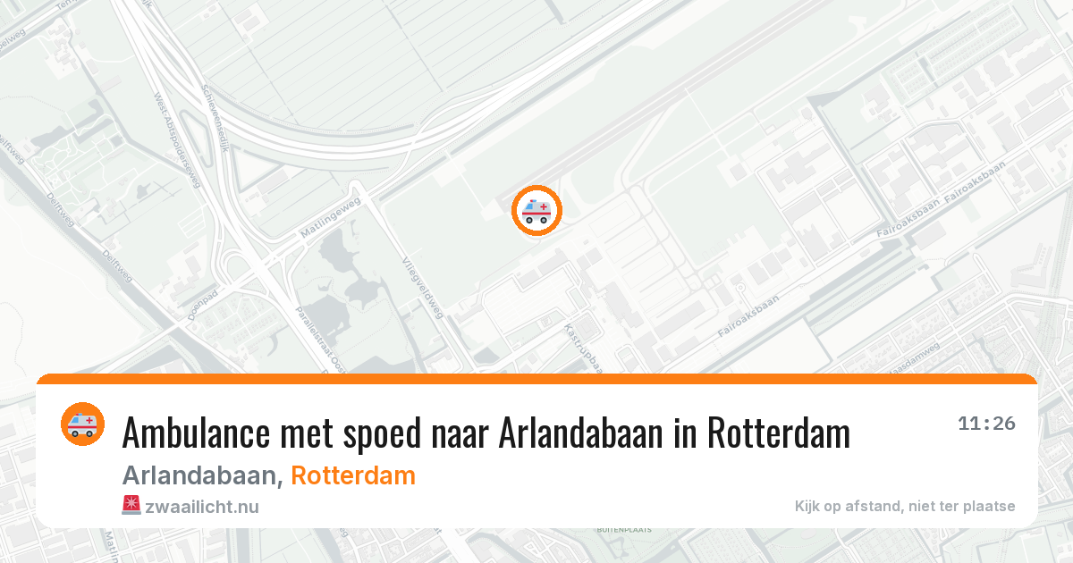 Ambulance met spoed naar Arlandabaan in Rotterdam — 28 mei 2026