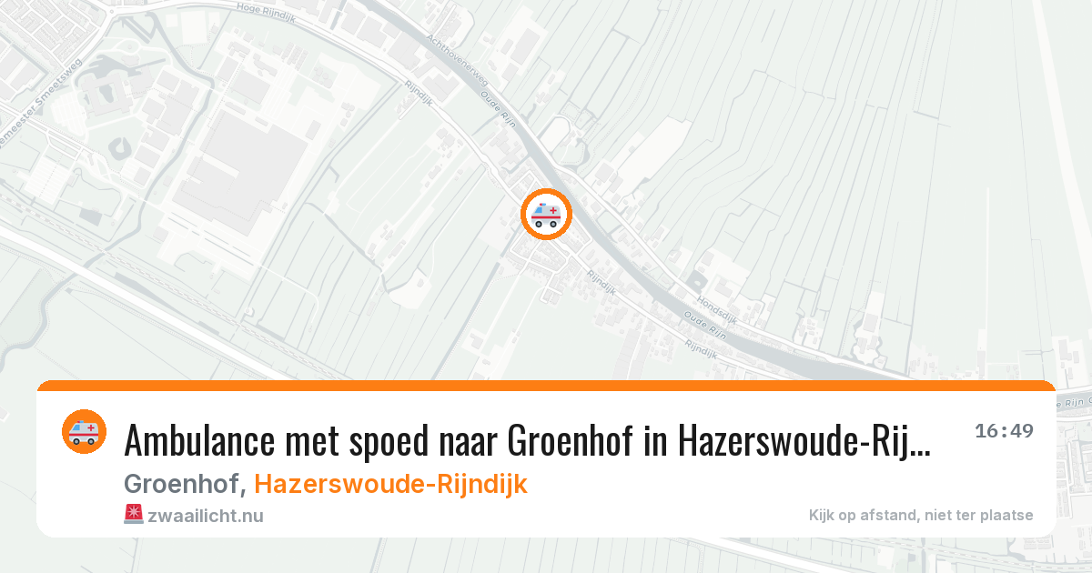 Ambulance met spoed naar Groenhof in Hazerswoude-Rijndijk — 19 mrt 2026