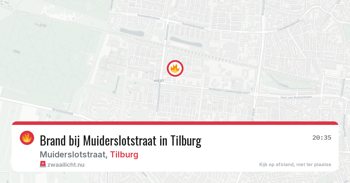 Brand bij Muiderslotstraat in Tilburg — 16 jul 2026