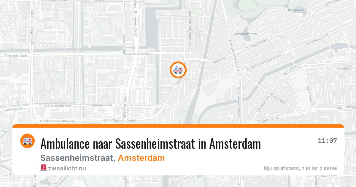 Ambulance naar Sassenheimstraat in Amsterdam — 26 mrt 2026