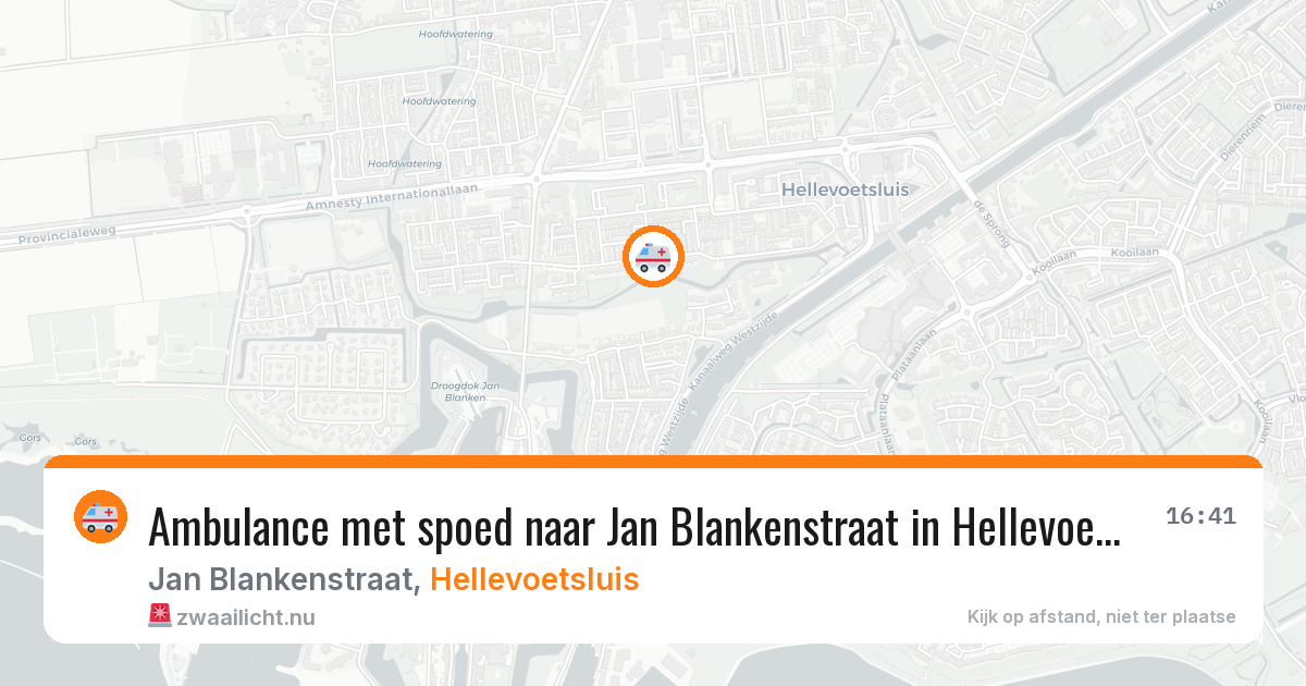 Ambulance met spoed naar Jan Blankenstraat in Hellevoetsluis — 24 jul 2026