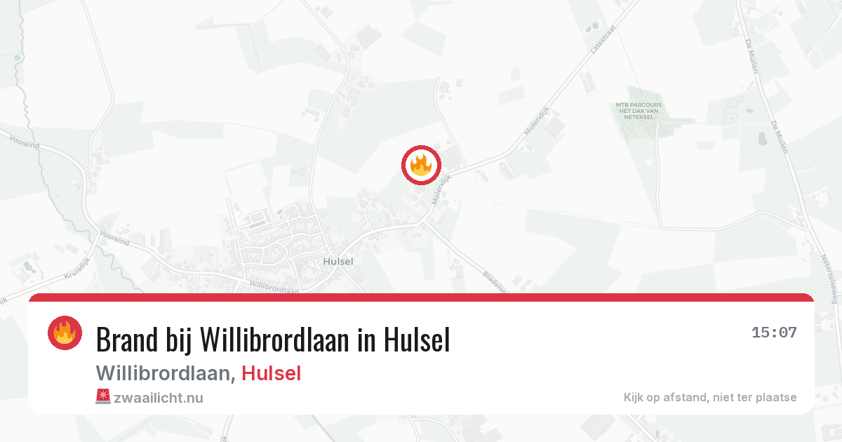 Brand bij Willibrordlaan in Hulsel — 4 jul 2026