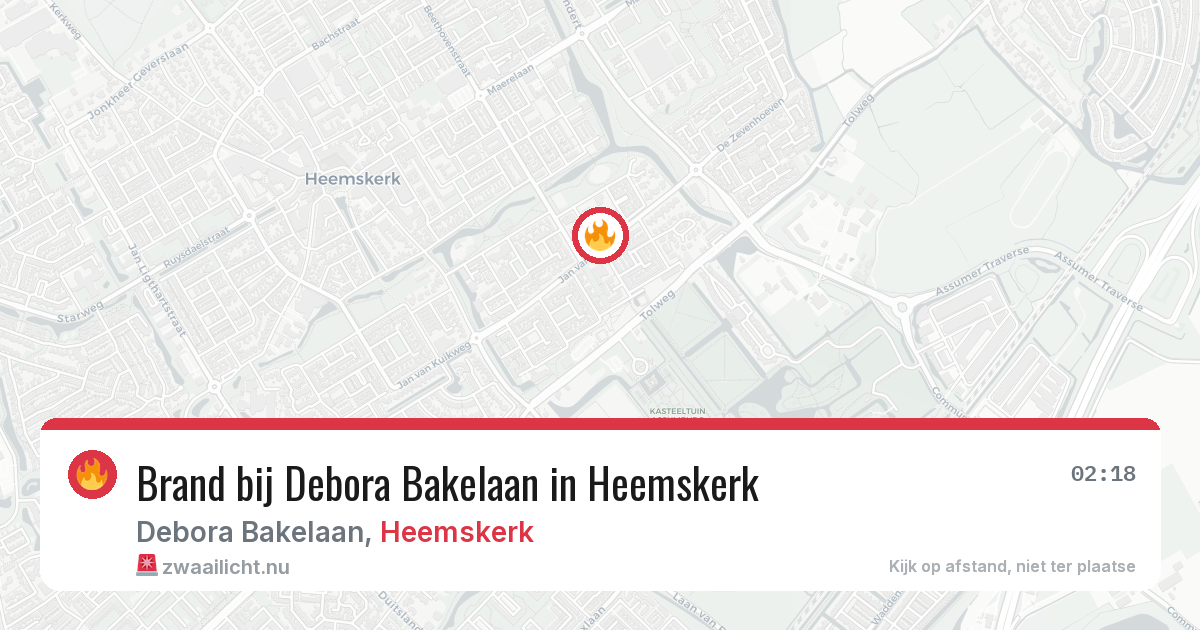Brand bij Debora Bakelaan in Heemskerk — 18 mei 2026