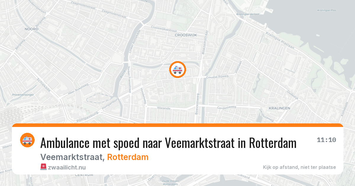 Ambulance met spoed naar Veemarktstraat in Rotterdam — 13 jul 2026