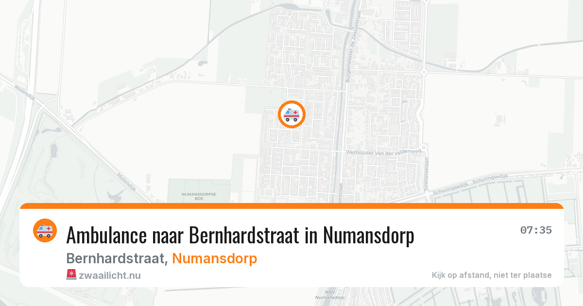 Ambulance naar Bernhardstraat in Numansdorp — 13 jul 2026