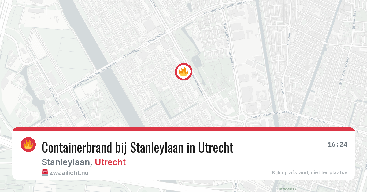 Containerbrand bij Stanleylaan in Utrecht — 1 jun 2026