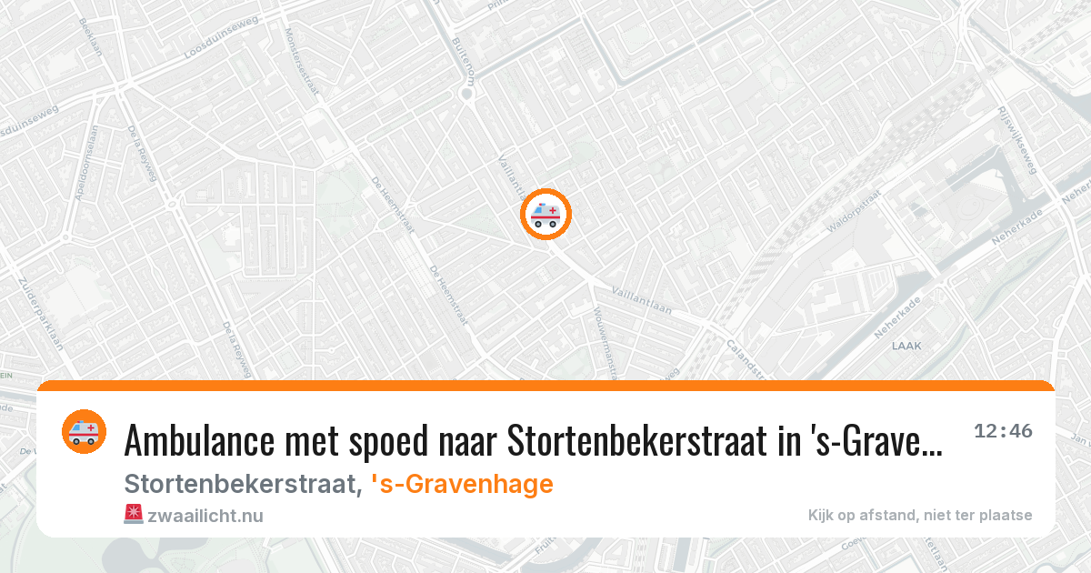 Ambulance met spoed naar Stortenbekerstraat in 's-Gravenhage — 23 mei 2026
