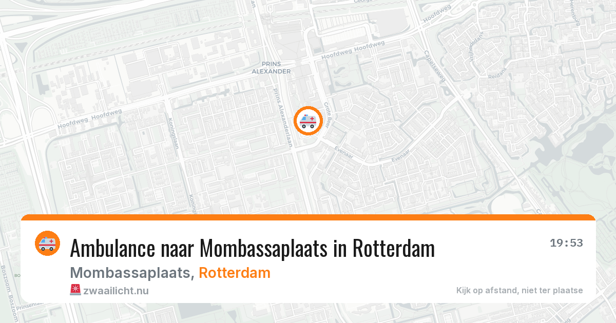 Ambulance naar Mombassaplaats in Rotterdam — 20 mei 2026