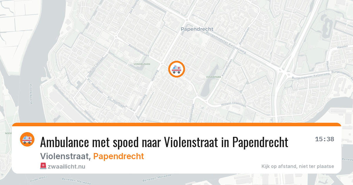 Ambulance met spoed naar Violenstraat in Papendrecht — 20 mei 2026