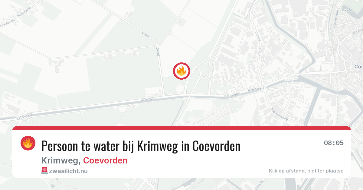 Persoon te water bij Krimweg in Coevorden — 27 apr 2026