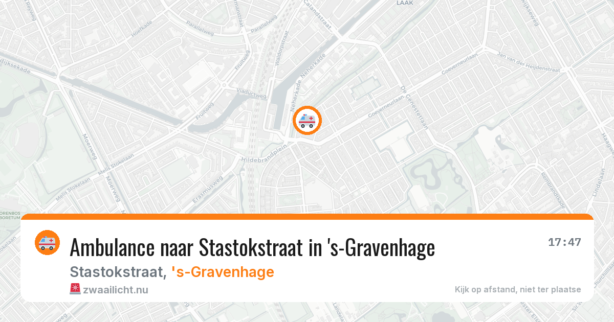 Ambulance naar Stastokstraat in 's-Gravenhage — 17 jul 2026