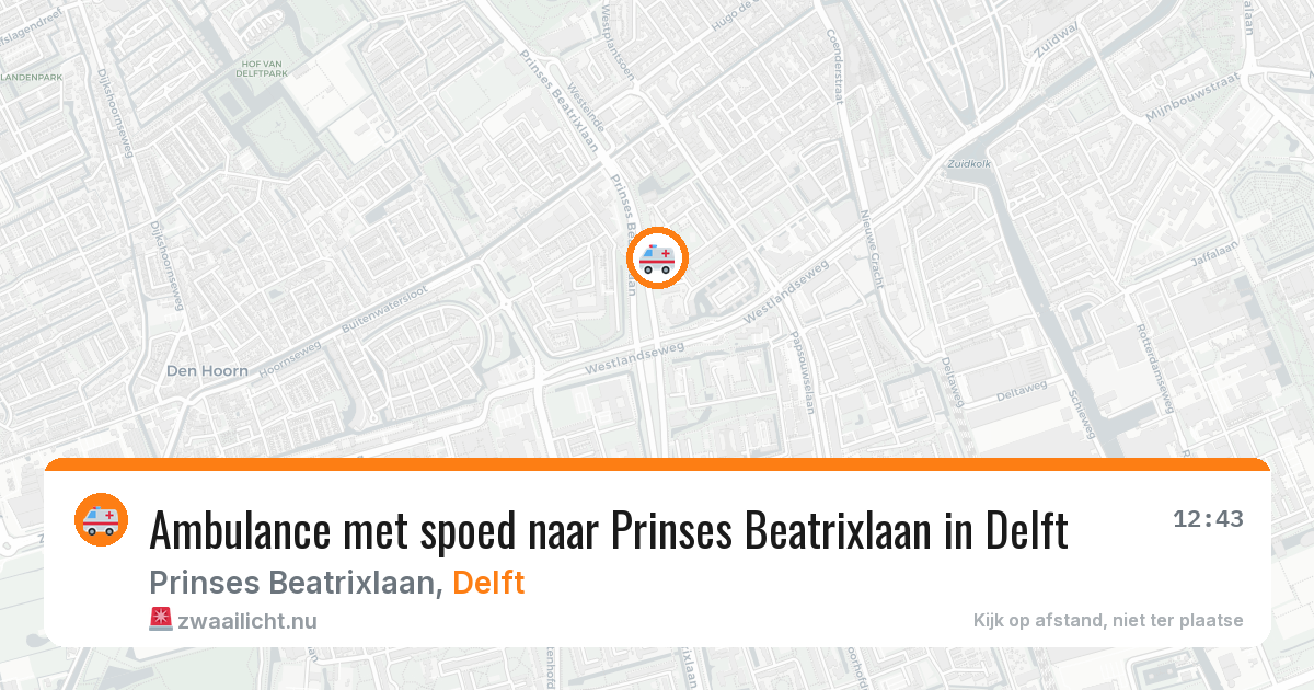 Ambulance met spoed naar Prinses Beatrixlaan in Delft — 29 mrt 2026
