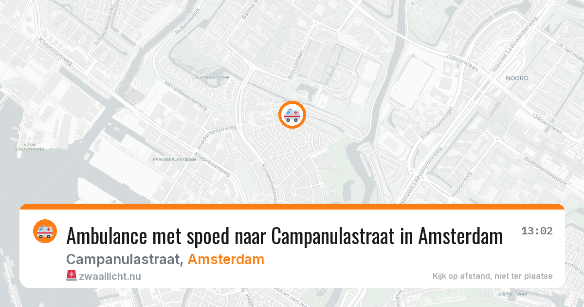 Ambulance met spoed naar Campanulastraat in Amsterdam — 18 mei 2026