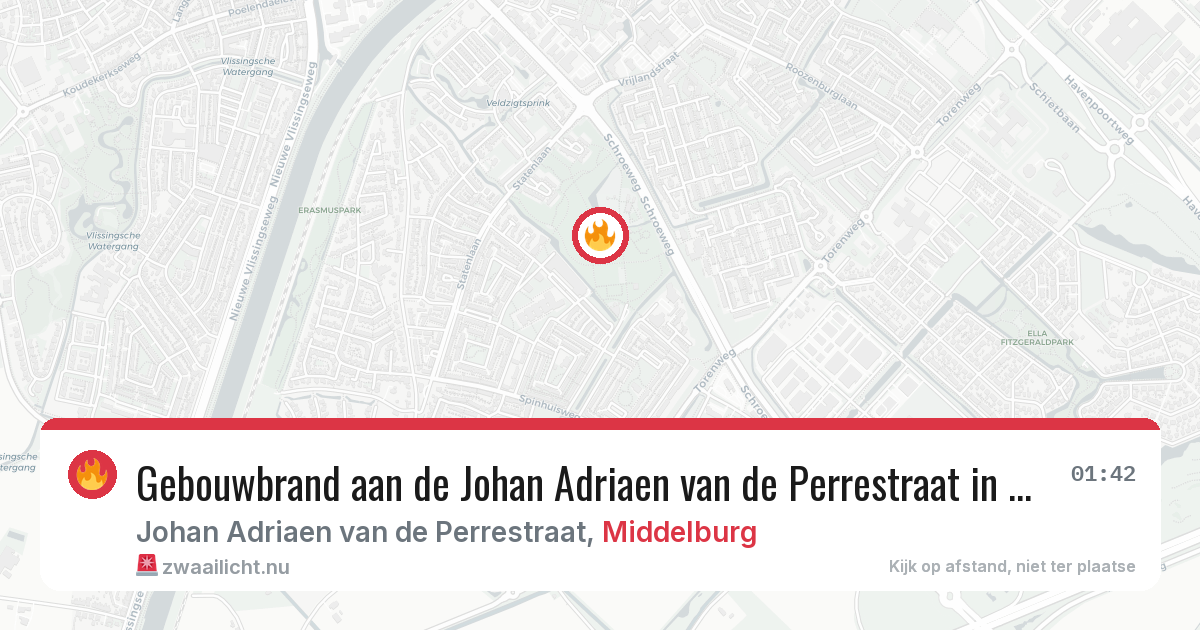 Gebouwbrand aan de Johan Adriaen van de Perrestraat in Middelburg — 10 jul 2026