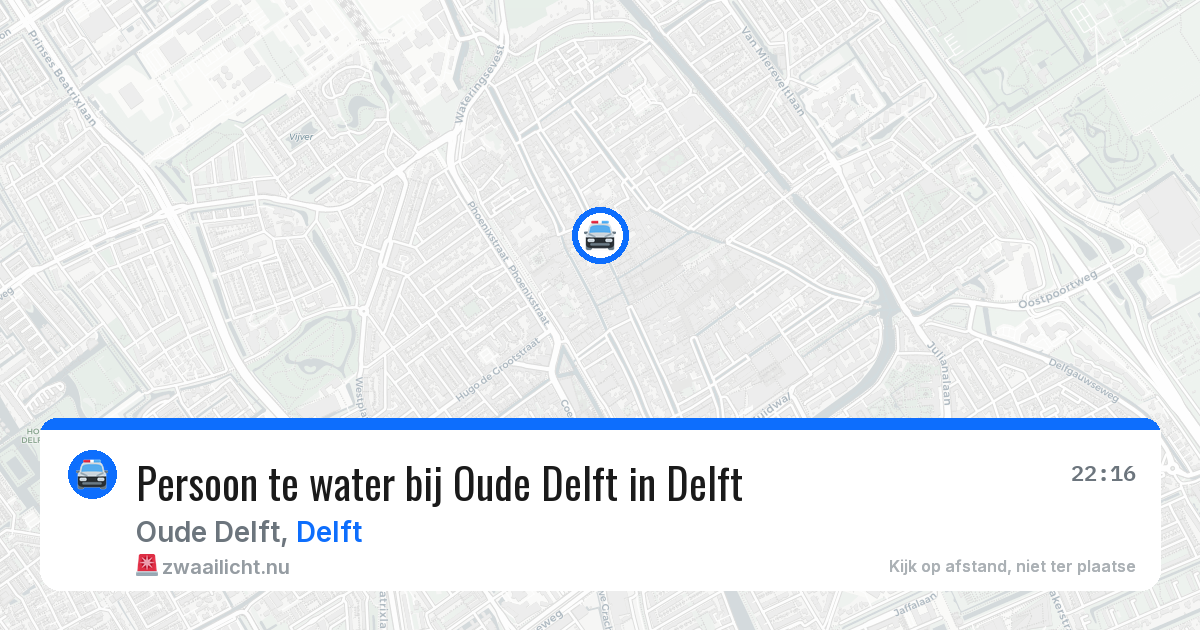 Persoon te water bij Oude Delft in Delft — 29 mrt 2026