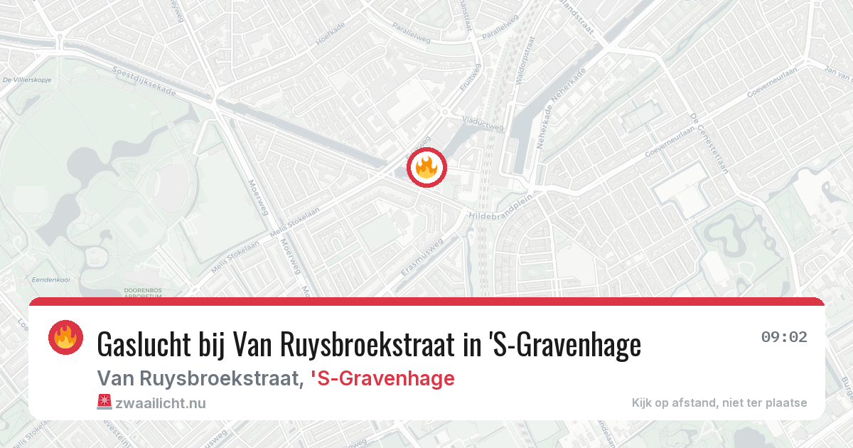 Gaslucht bij Van Ruysbroekstraat in 'S-Gravenhage — 23 jul 2026