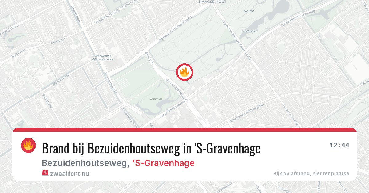 Brand bij Bezuidenhoutseweg in 'S-Gravenhage — 18 mrt 2026