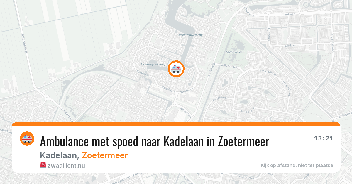 Ambulance met spoed naar Kadelaan in Zoetermeer — 18 jul 2026
