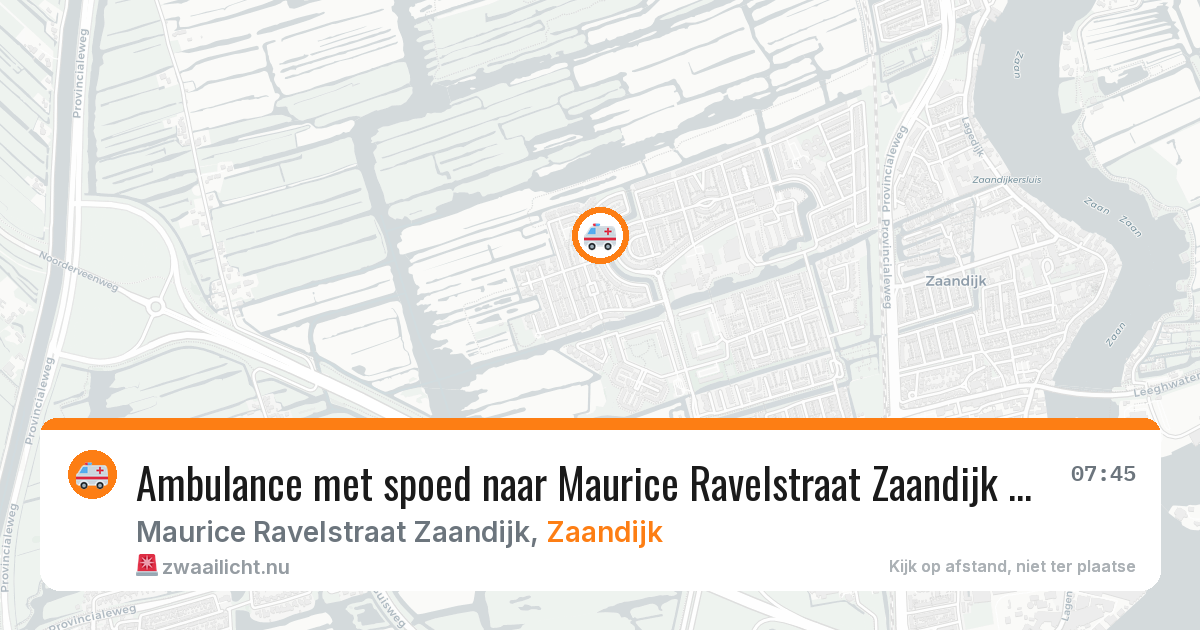 Ambulance met spoed naar Maurice Ravelstraat Zaandijk in Zaandijk — 27 jul 2026