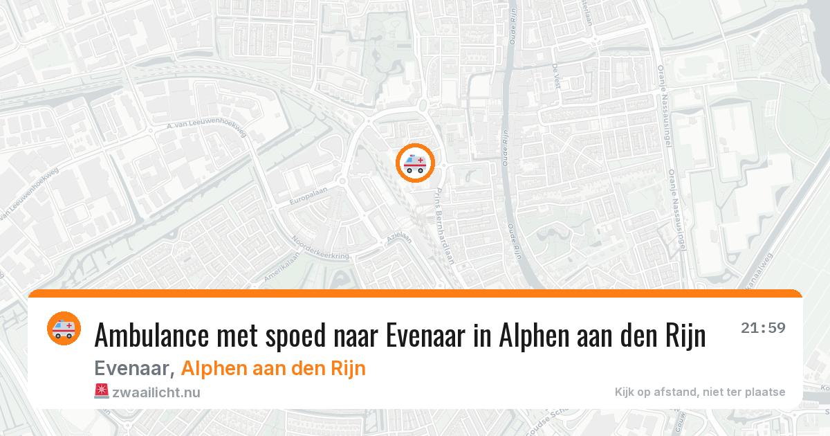 Ambulance met spoed naar Evenaar in Alphen aan den Rijn — 14 jul 2026