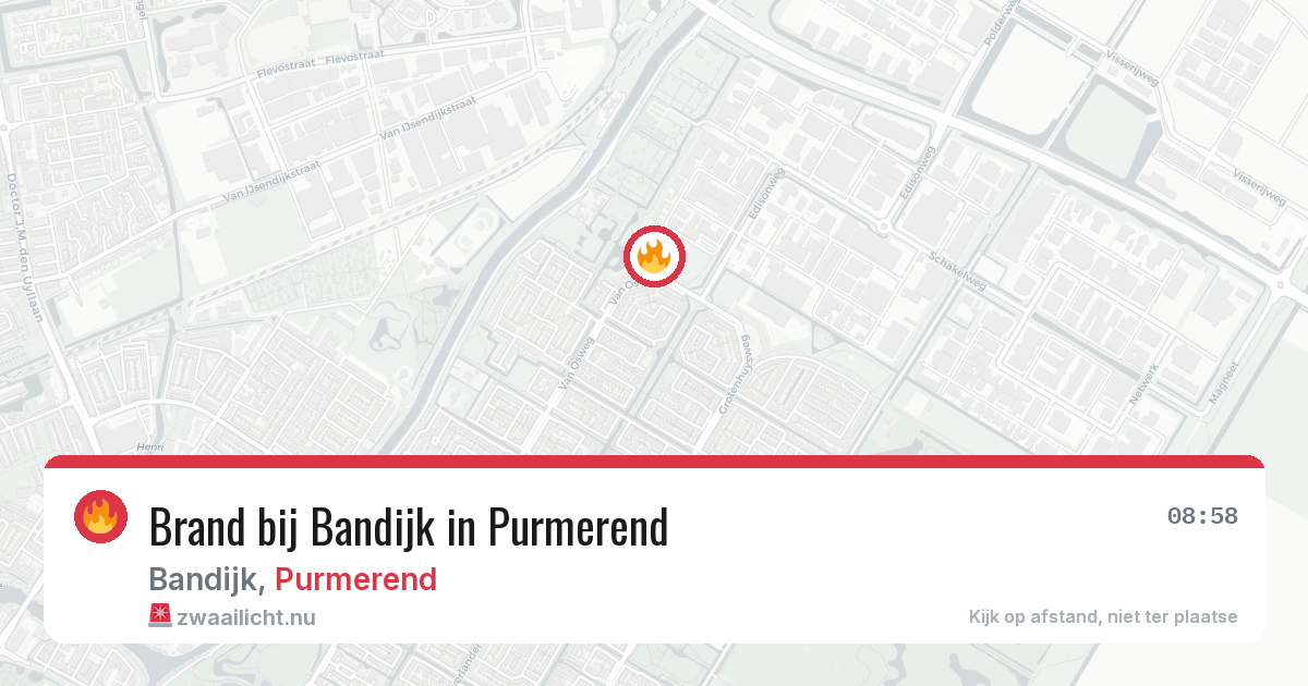 Brand bij Bandijk in Purmerend — 13 jul 2026