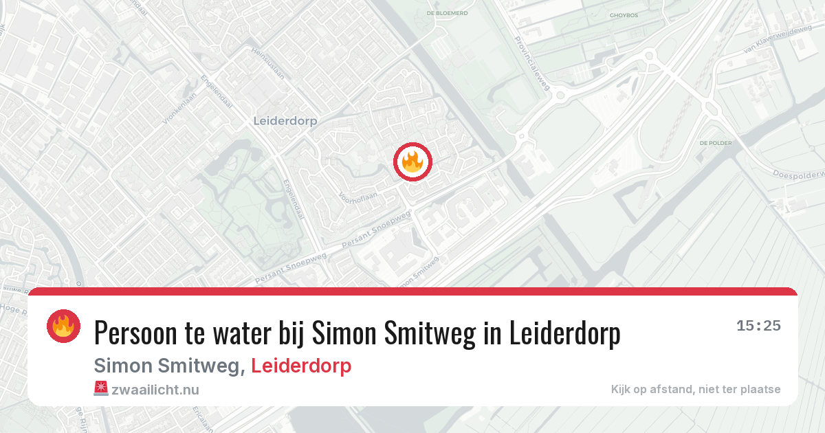 Persoon te water bij Simon Smitweg in Leiderdorp — 8 jun 2026