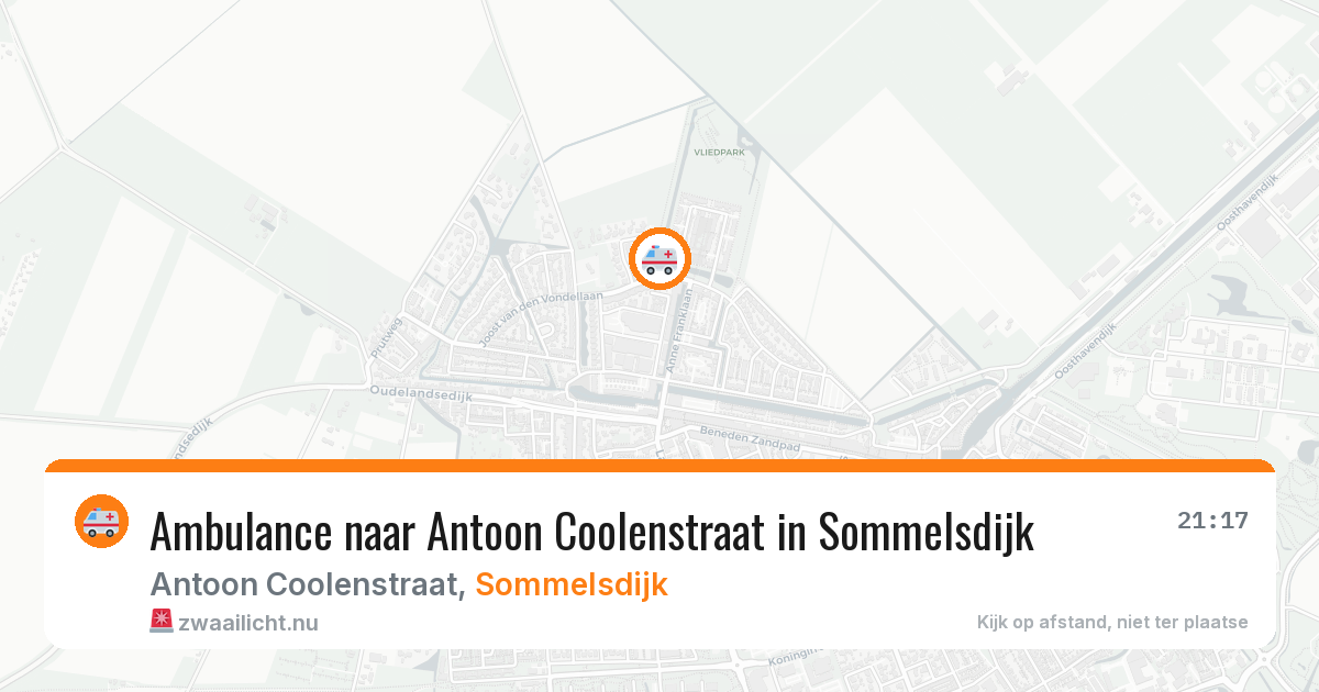 Ambulance naar Antoon Coolenstraat in Sommelsdijk — 10 jul 2026
