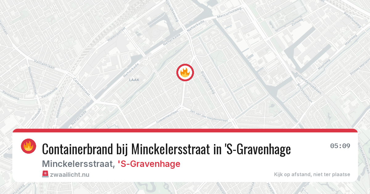Containerbrand bij Minckelersstraat in 'S-Gravenhage — 22 apr 2026