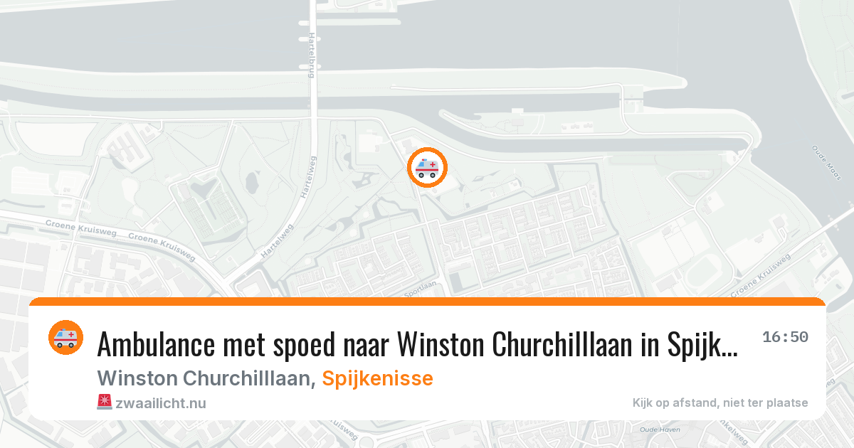 Ambulance met spoed naar Winston Churchilllaan in Spijkenisse — 16 jul 2026
