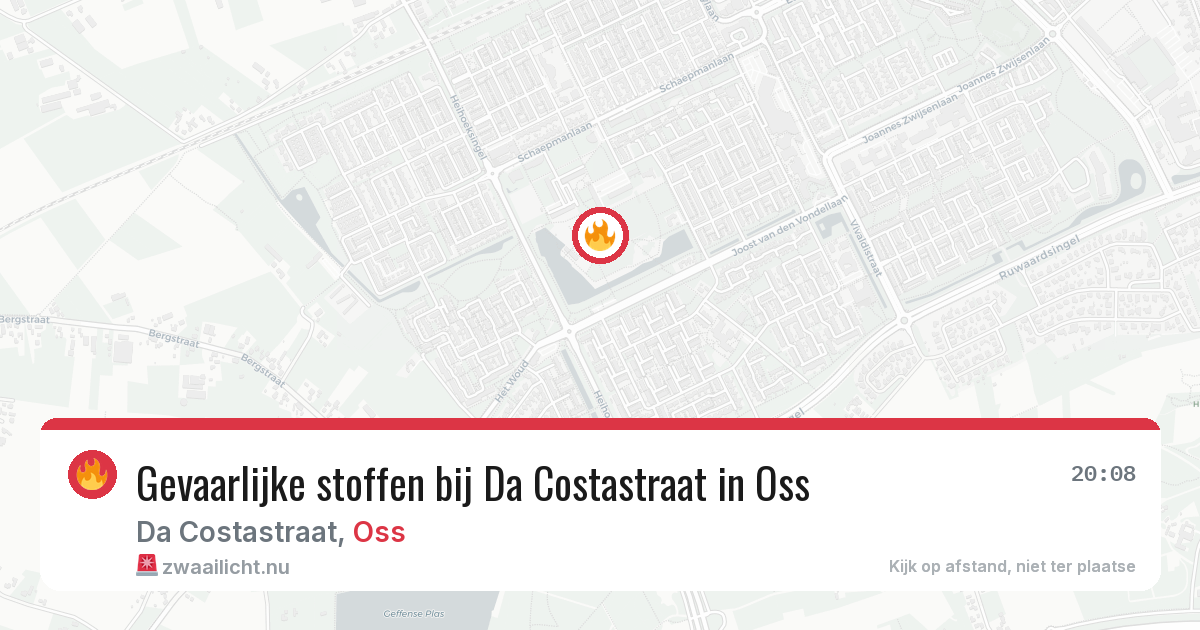 Gevaarlijke stoffen bij Da Costastraat in Oss — 12 jul 2026