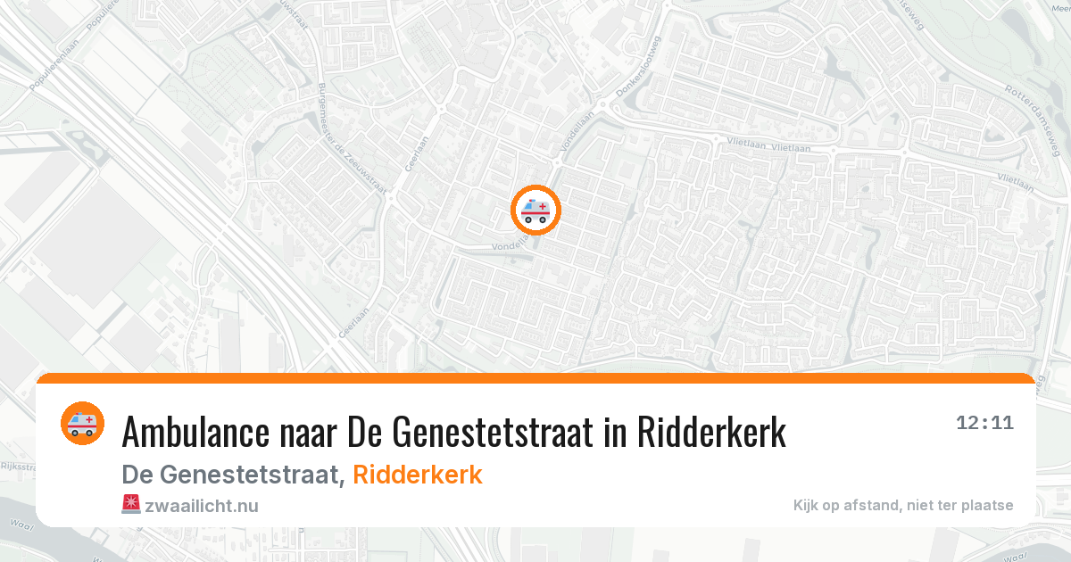 Ambulance naar De Genestetstraat in Ridderkerk — 14 jul 2026