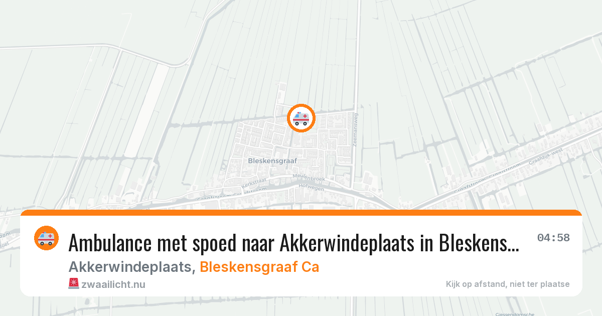 Ambulance met spoed naar Akkerwindeplaats in Bleskensgraaf Ca — 23 jul 2026