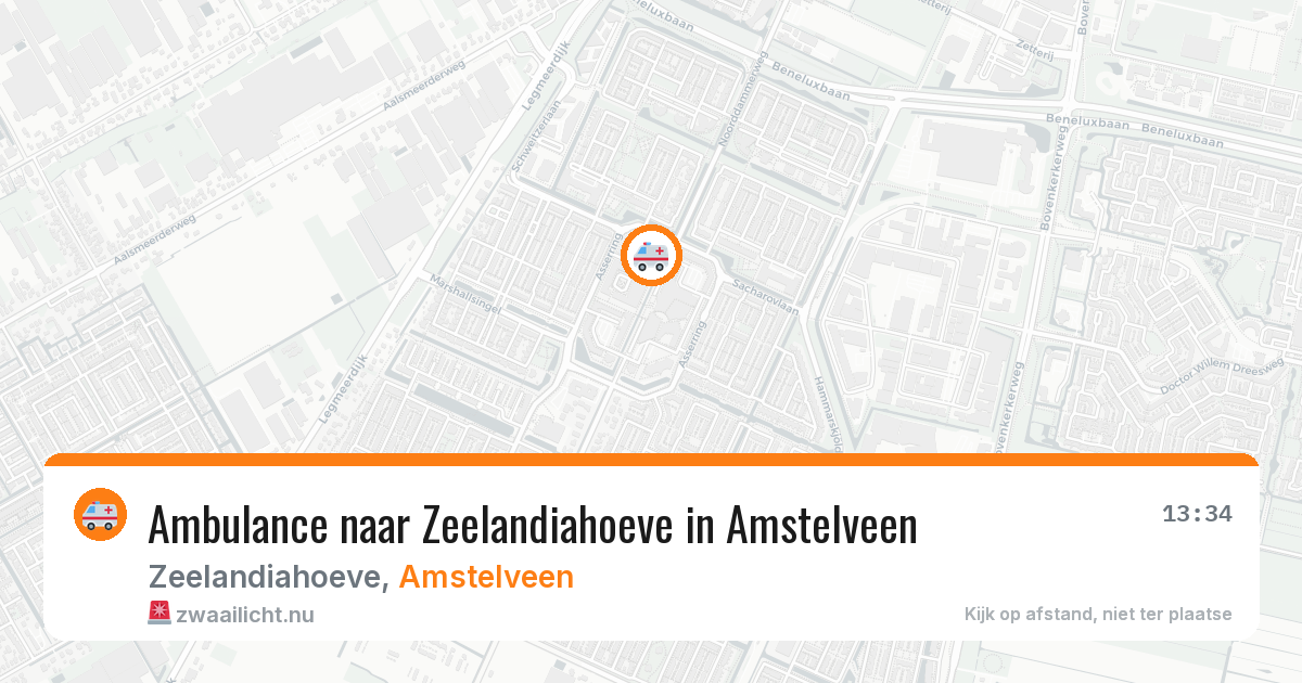 Ambulance naar Zeelandiahoeve in Amstelveen — 13 jul 2026